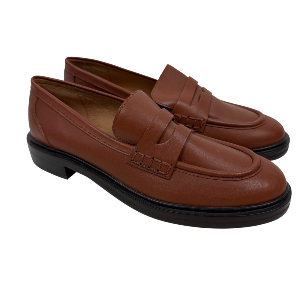NEW Madewell The Vernon Penny Loafer Brow Leather Dried Maple Sz 9